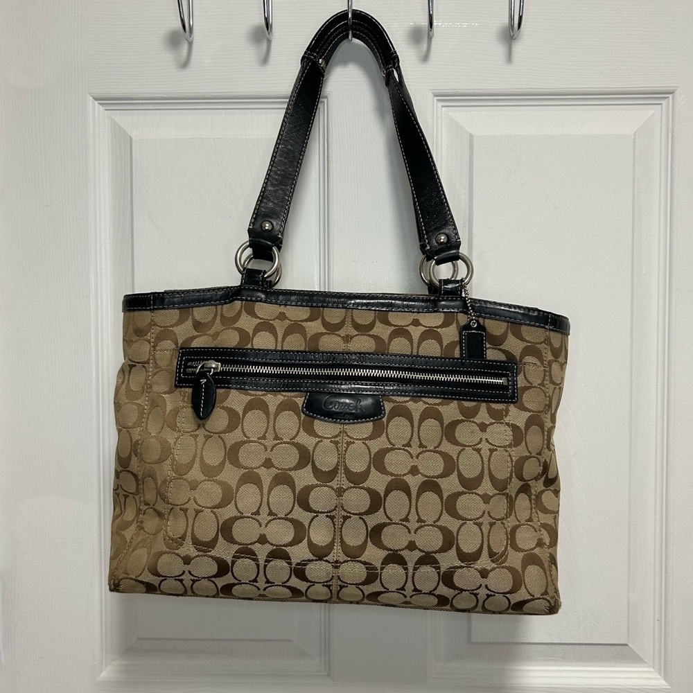 Coach Y2K  Brown and Black Signature Tote - Picture 2 of 13